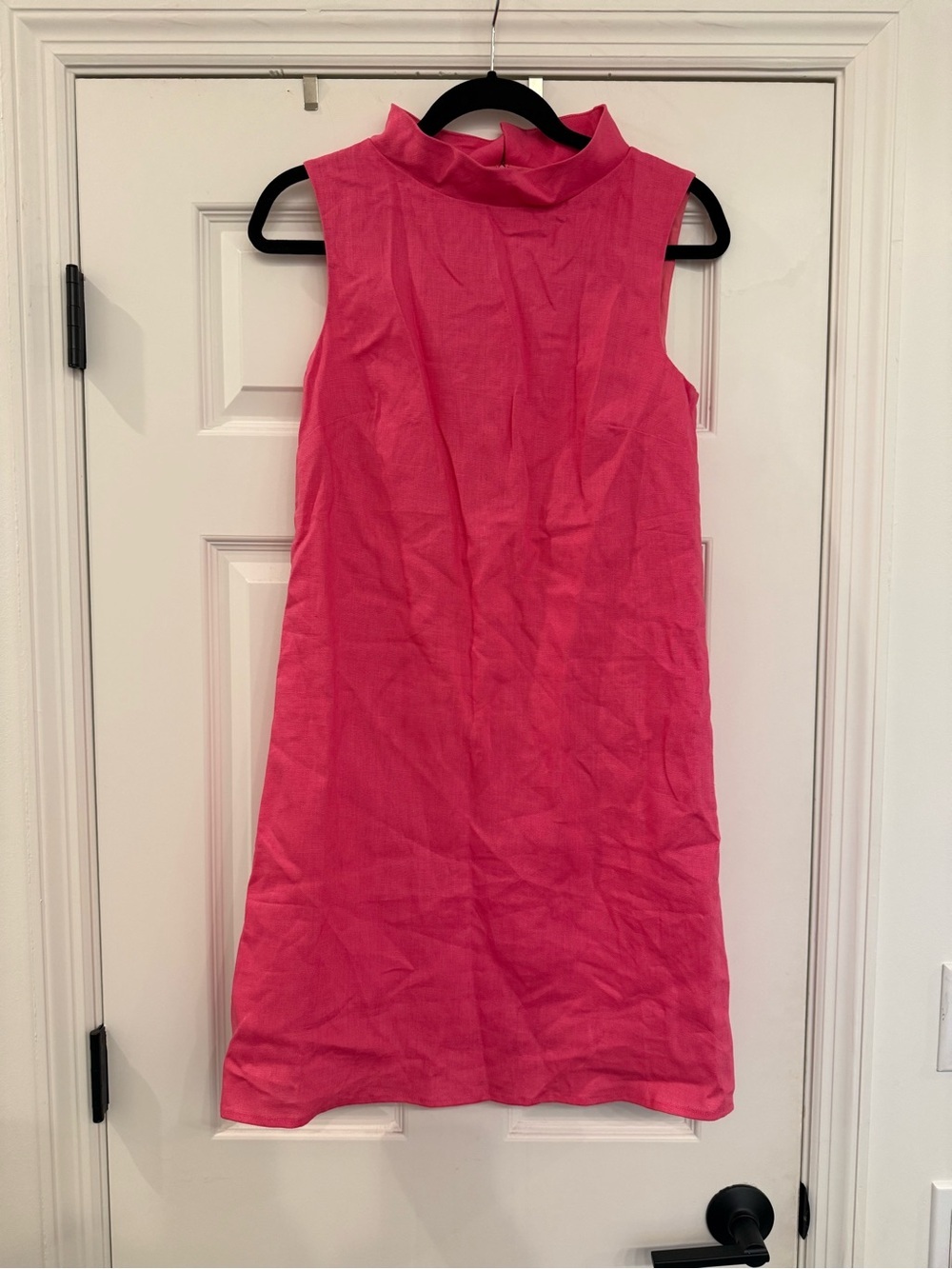 Molly Moorkamp Lizzy Shift Mini Dress Sleeveless Pink Linen 00 XS